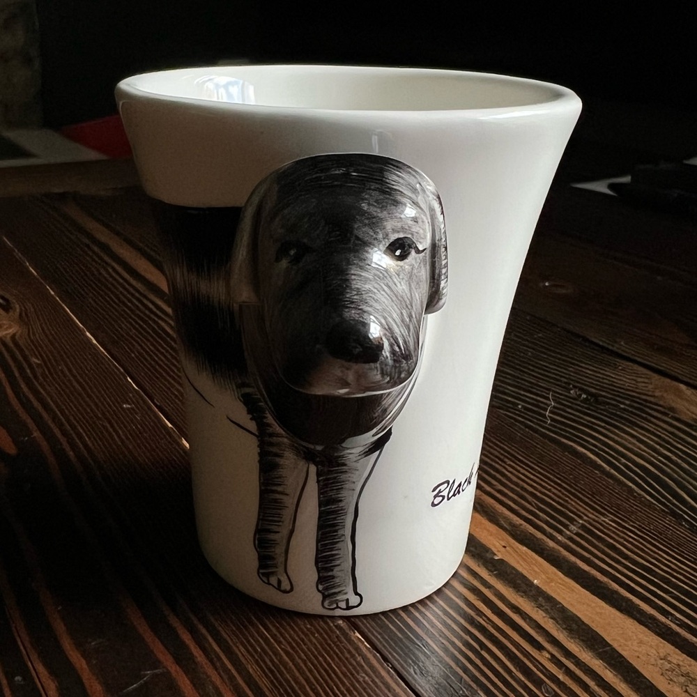 Unique Dog Mug 3D Handle Rustic Farmhouse Pet Lover Gift Coffee Cup Decor